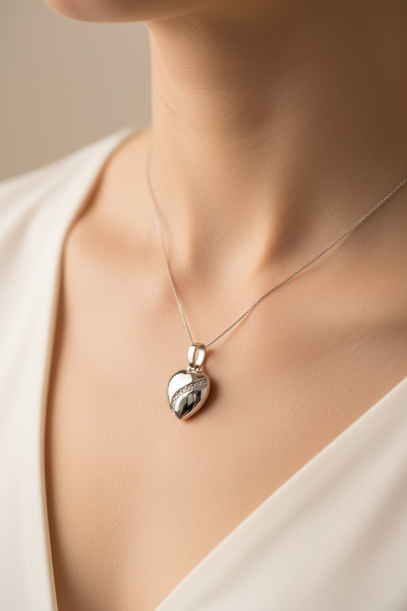 A White Cubic Zirconia Pendant.