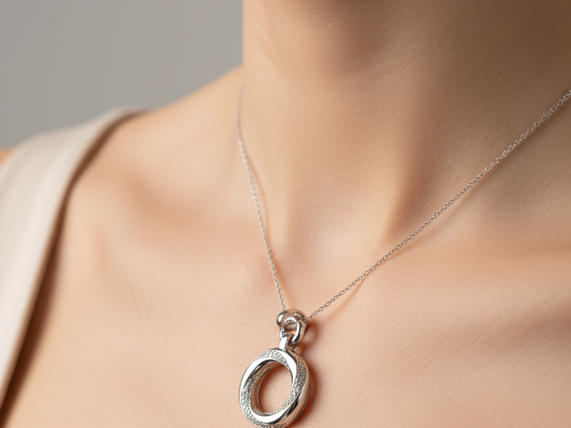 A White Cubic Zirconia Pendant.