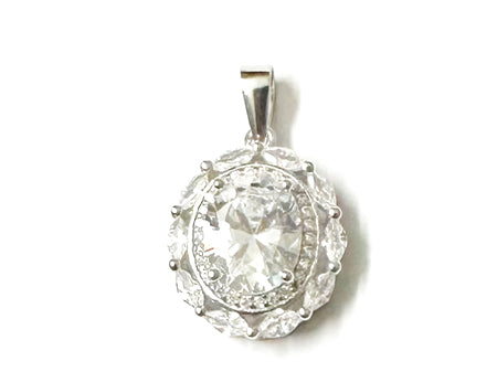 A White Cubic Zirconia Pendant.