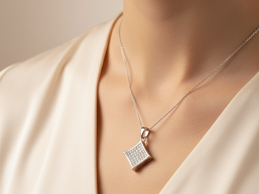 A White Cubic Zirconia Pendant.