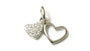 Silver with White Cz Stone Double Heart Pendant