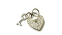 Silver with White Cz Stone Padlock and Key Pendant