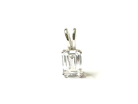 A Silver with White Cz Stone Pendant