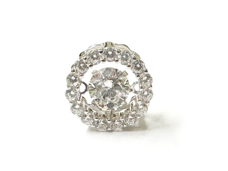 A White Cubic Zirconia Dancing Stone Pendant.