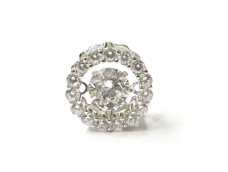 A White Cubic Zirconia Dancing Stone Pendant.