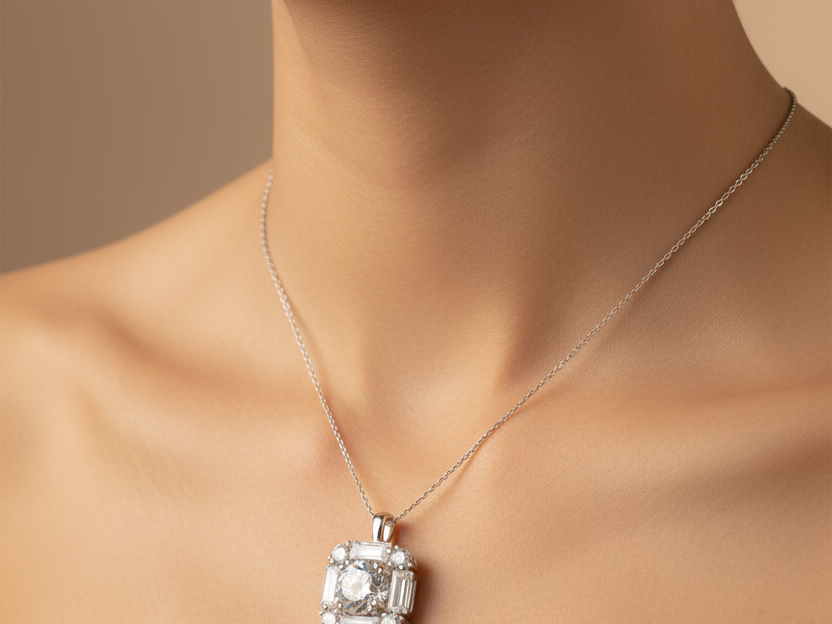 A White Cubic Zirconia Pendant