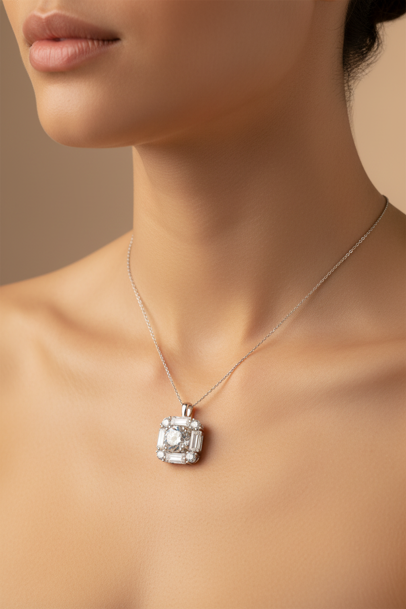 A White Cubic Zirconia Pendant
