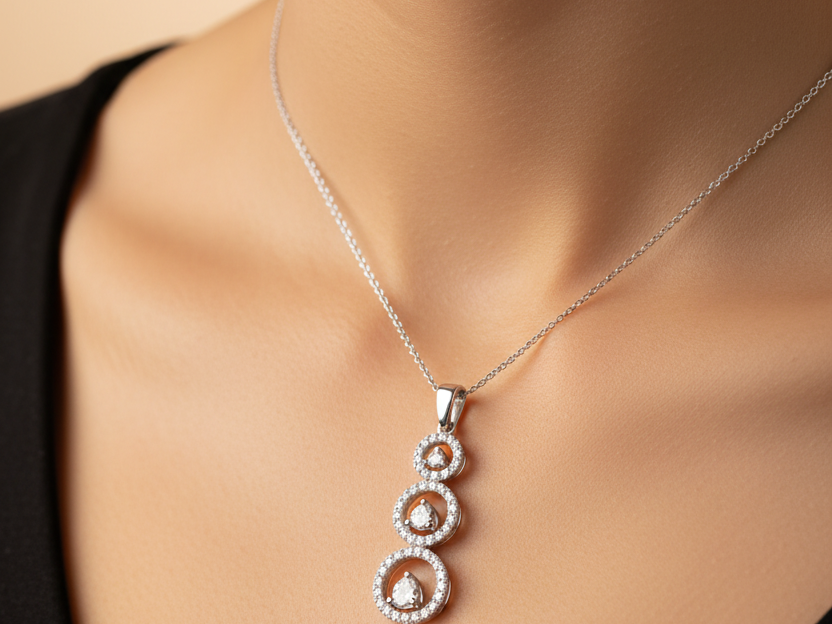 A White Cubic Zirconia Pendant.