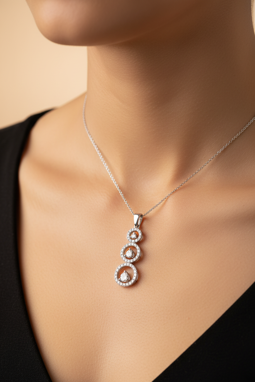 A White Cubic Zirconia Pendant.