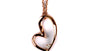 A Rose Plated On Silver Heart With Real Diamond Pendant