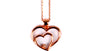 A Rose Plated On Silver Heart With White Cubic Zirconia Stone Pendant & Chain