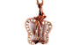 A Rose Plated On Silver Butterfly With White Cubic Zirconia Pendant & Chain
