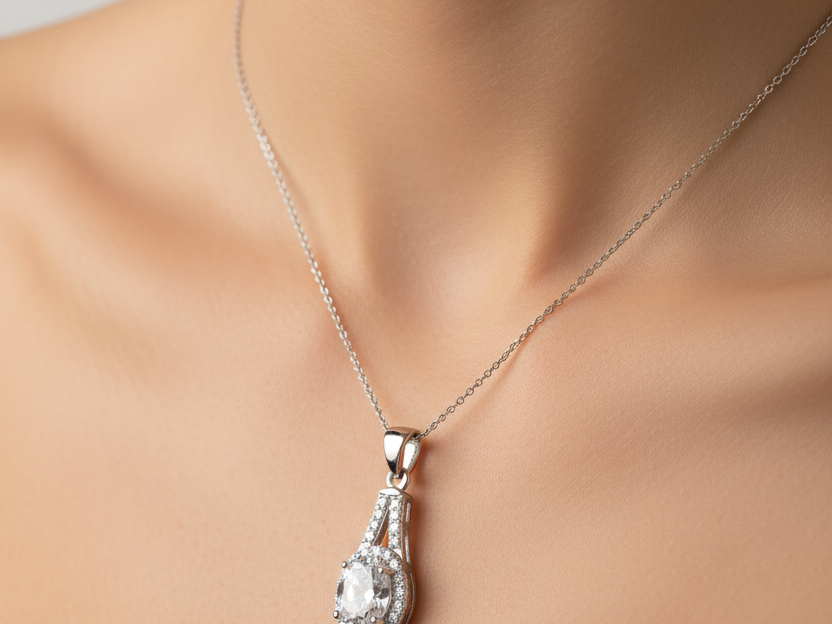 A White Cubic Zirconia Pendant
