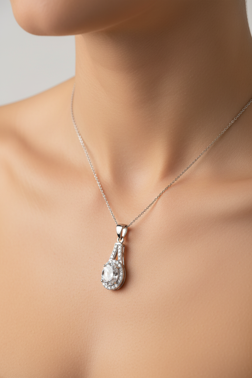 A White Cubic Zirconia Pendant