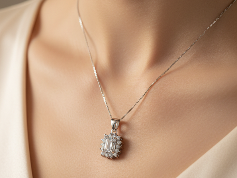 A White Cubic Zirconia Pendant