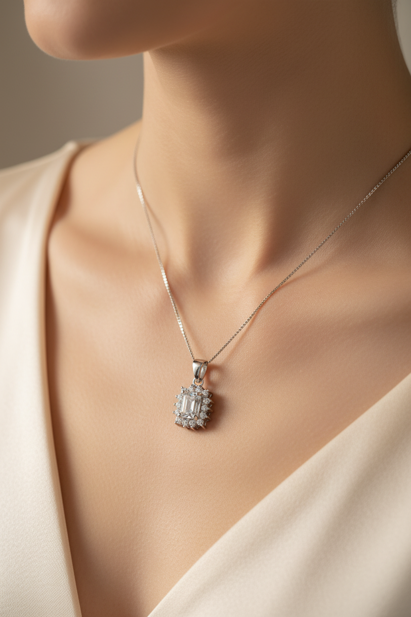 A White Cubic Zirconia Pendant