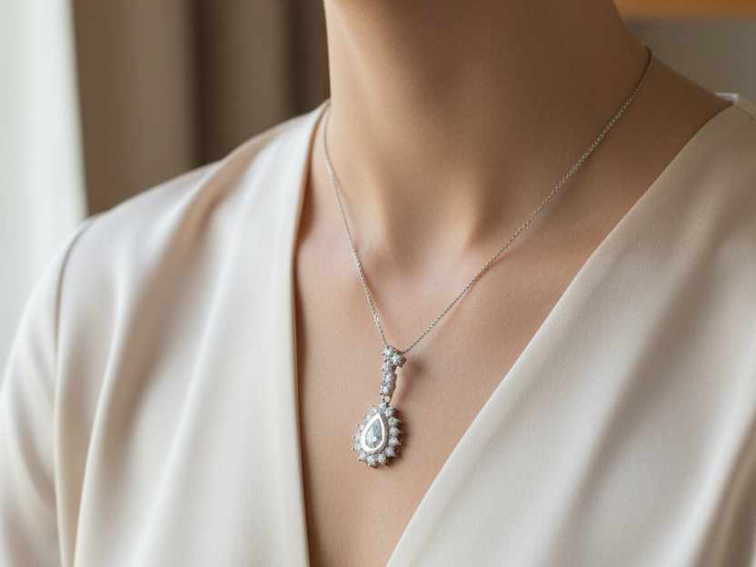 A White Cubic Zirconia Pendant