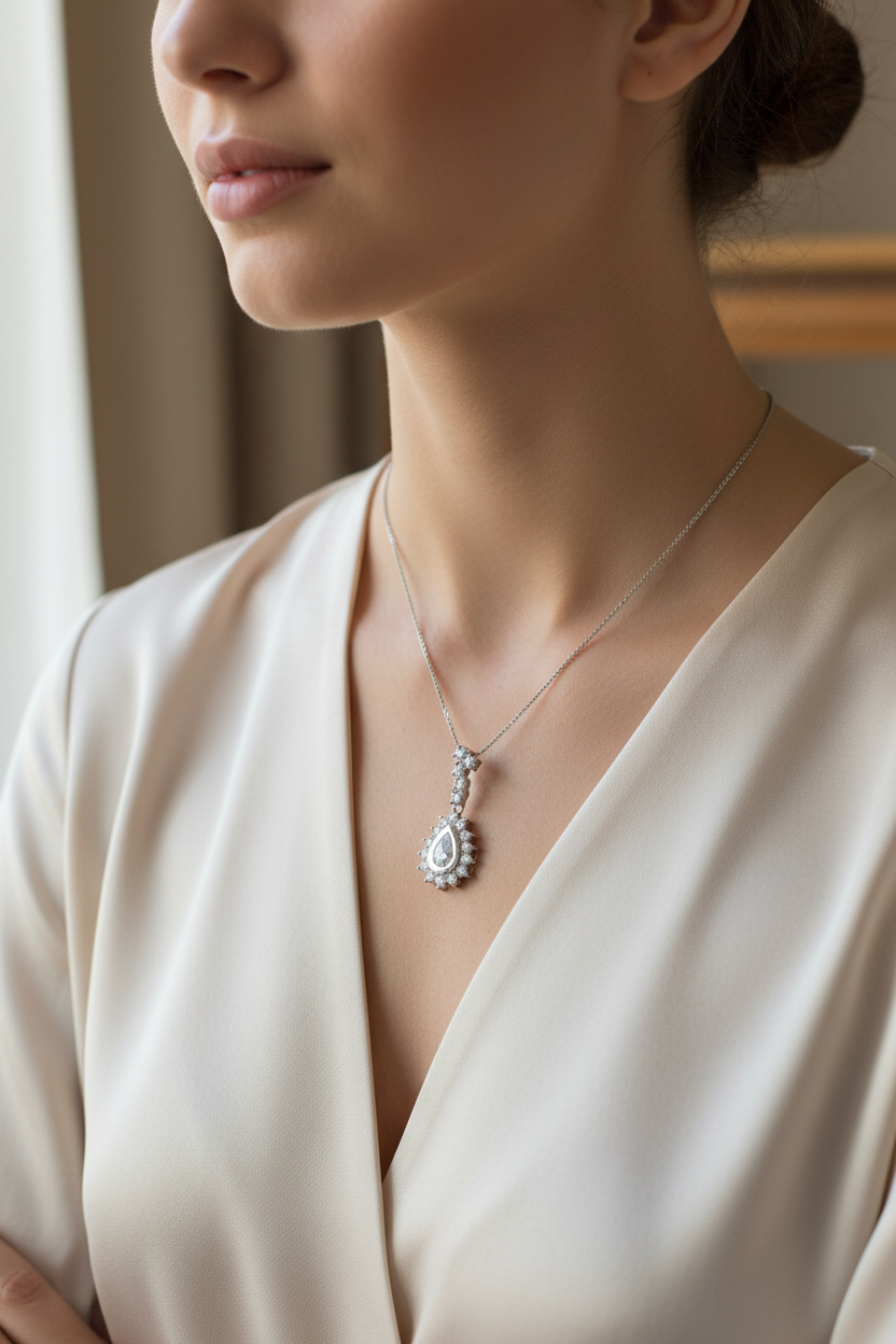 A White Cubic Zirconia Pendant