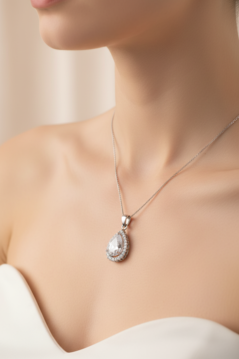 A White Cubic Zirconia Pendant