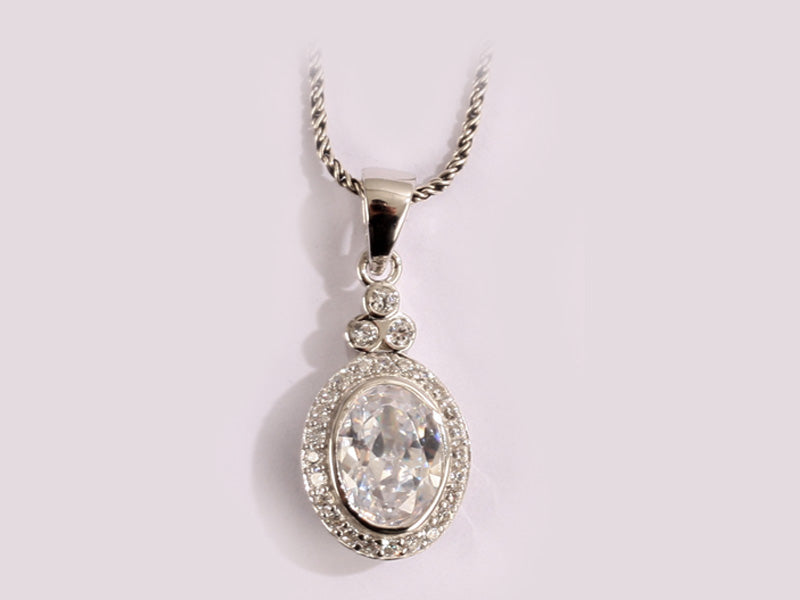 A White Cubic Zirconia Pendant