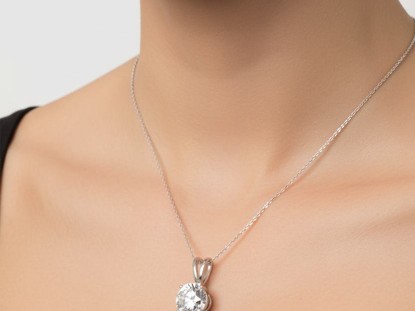 A White Cubic Zirconia Pendant