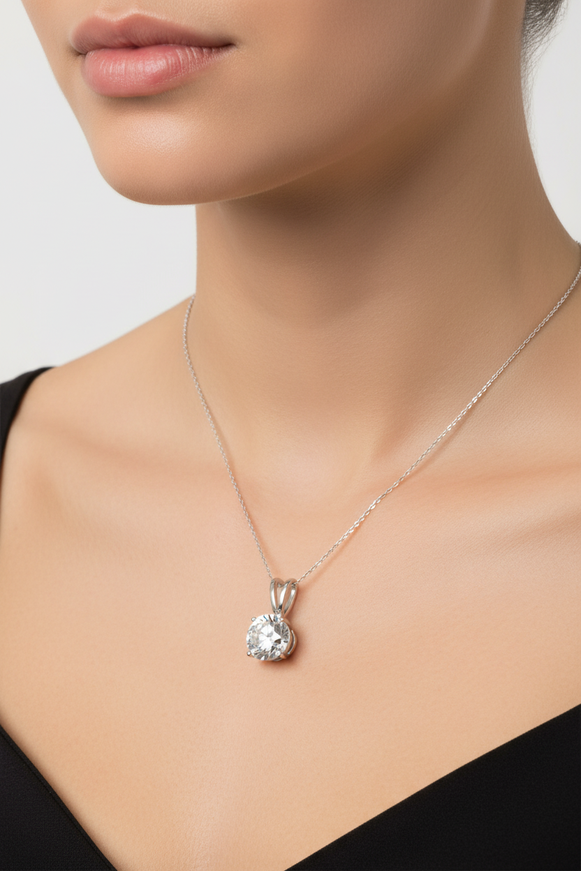 A White Cubic Zirconia Pendant