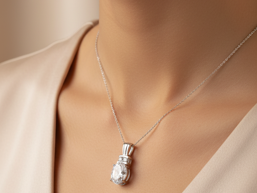 A White Cubic Zirconia Pendant