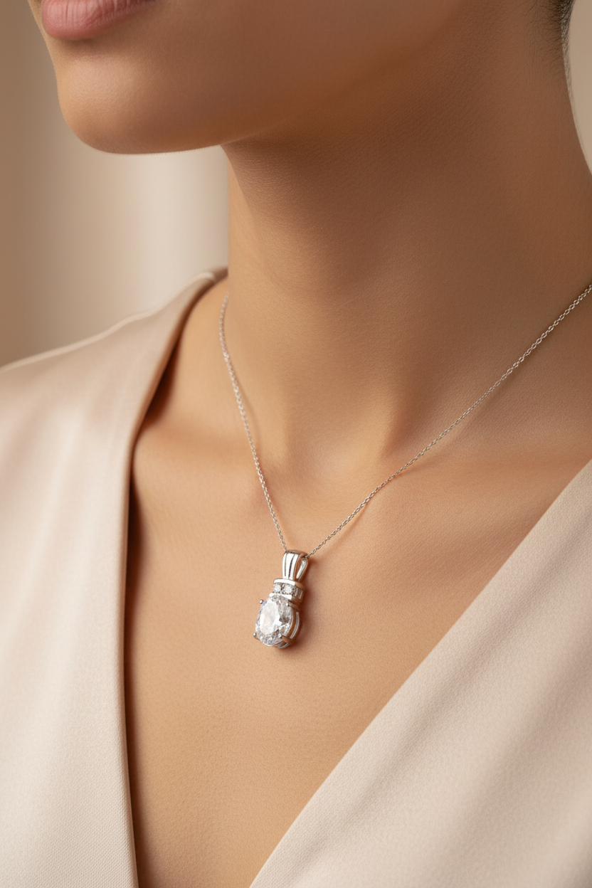A White Cubic Zirconia Pendant