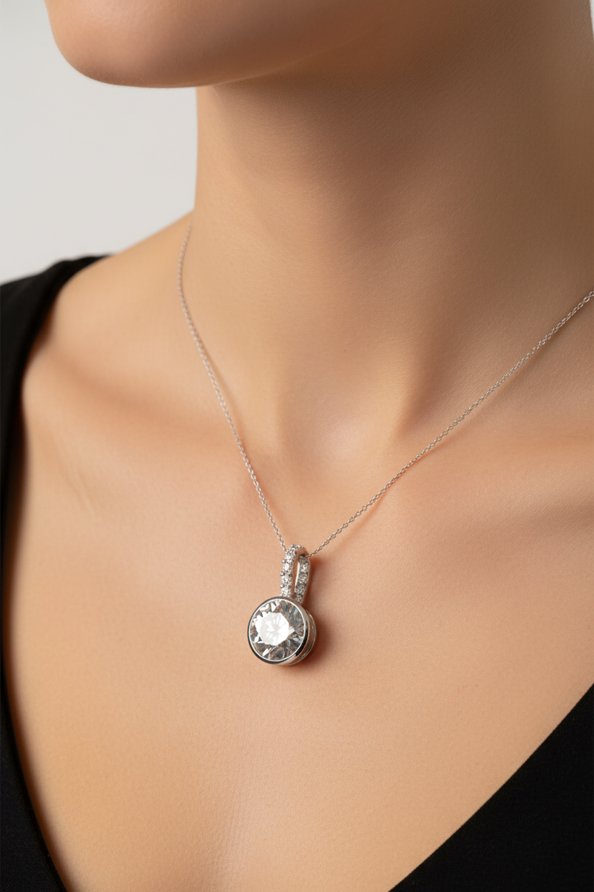 A White Cubic Zirconia Pendant