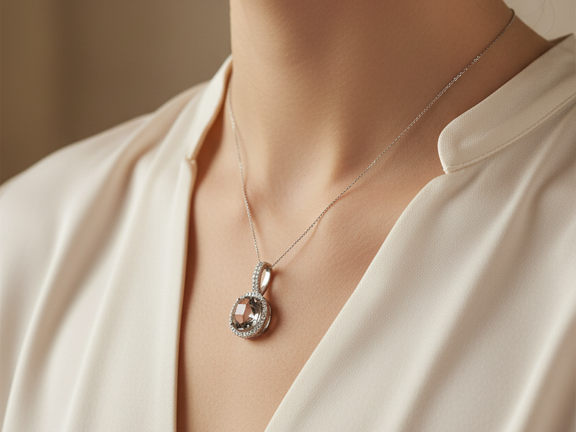 A White Cubic Zirconia Pendant