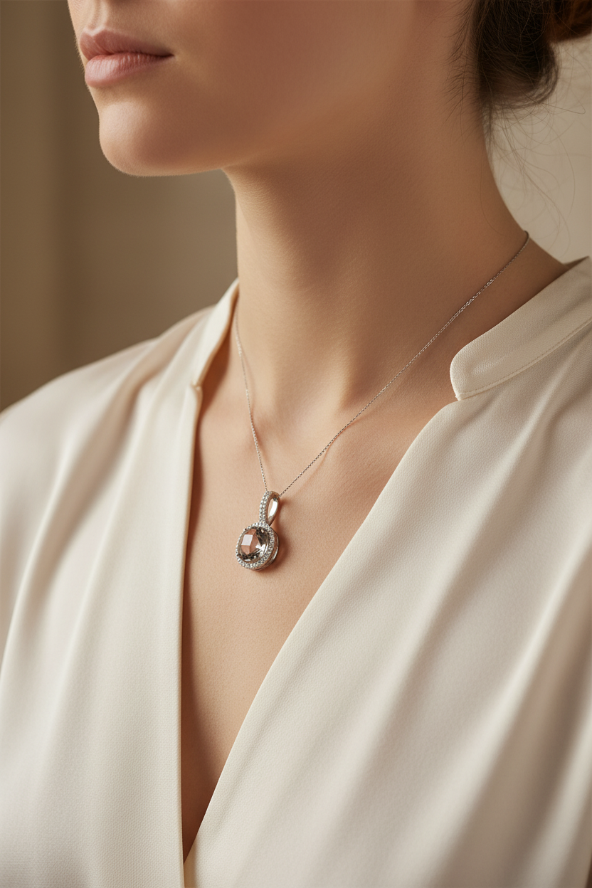 A White Cubic Zirconia Pendant