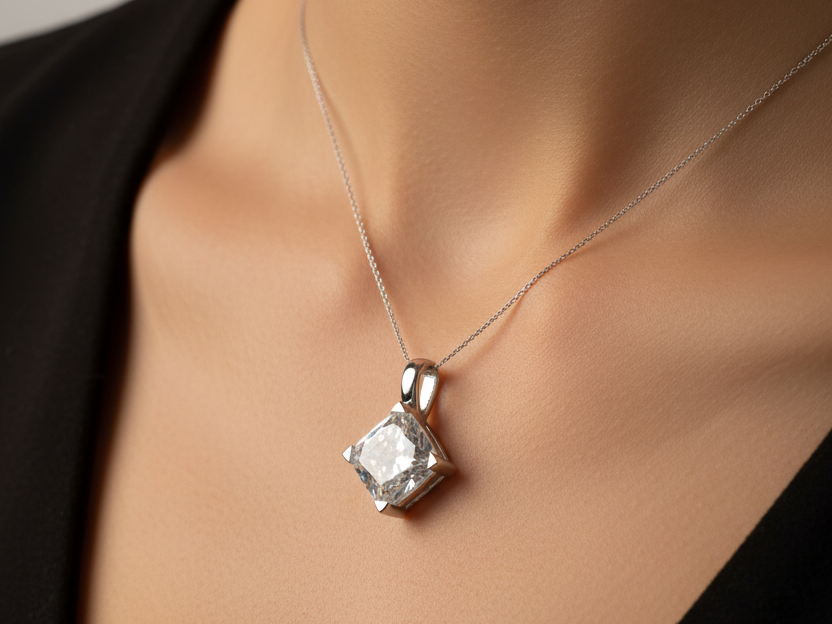 A White Cubic Zirconia Pendant