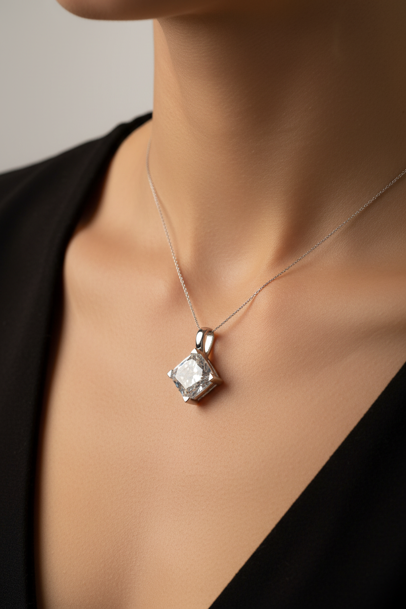 A White Cubic Zirconia Pendant