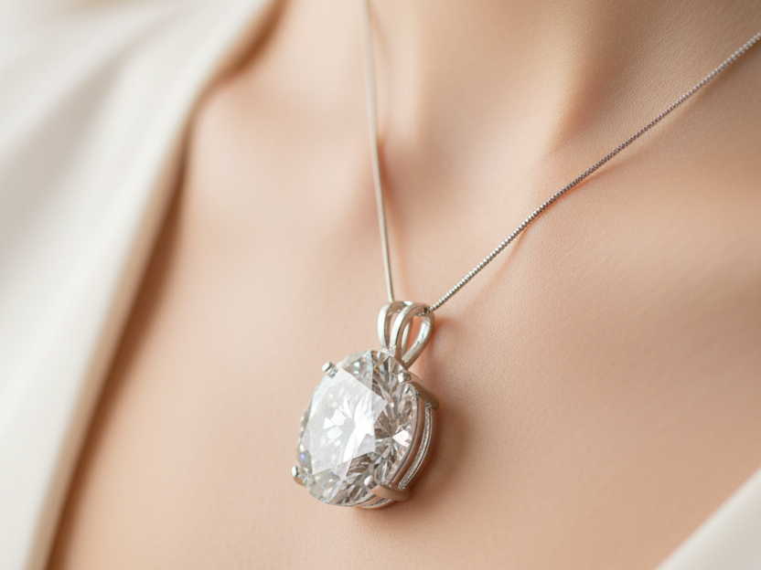 A White Cubic Zirconia Pendant