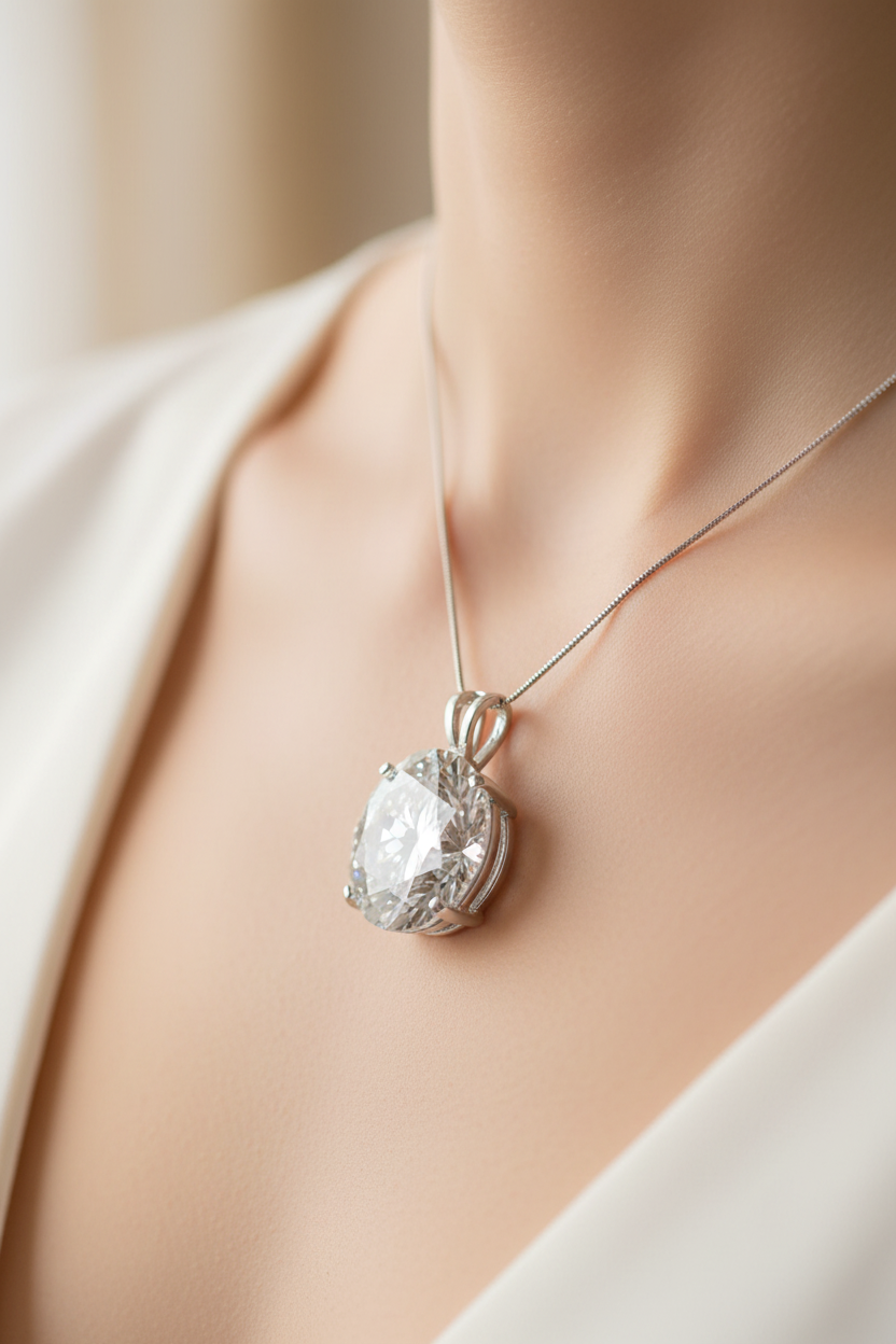 A White Cubic Zirconia Pendant