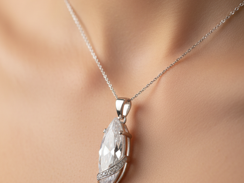 White Cubic Zirconia Pendant