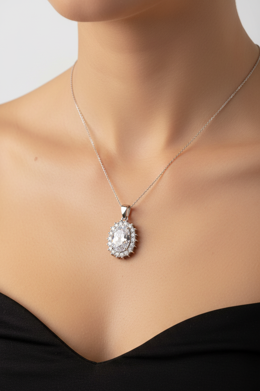 A White Cubic Zirconia Pendant