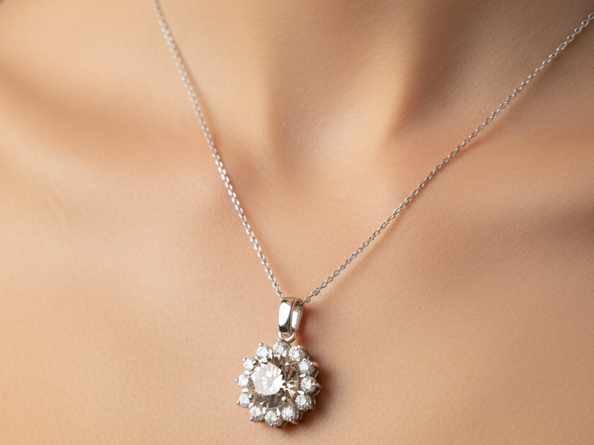 A White Cubic Zirconia Pendant