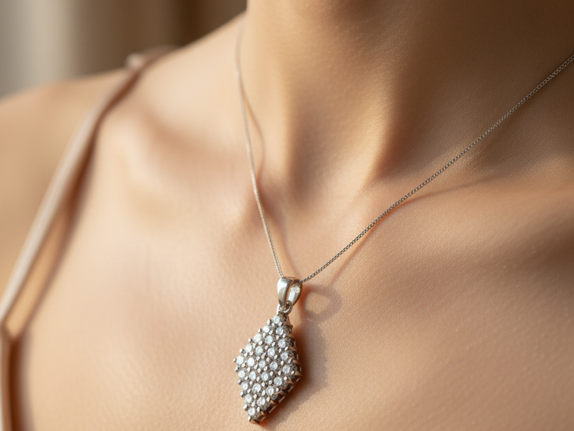 A White Cubic Zirconia Pendant