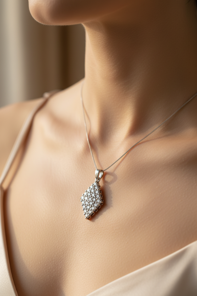 A White Cubic Zirconia Pendant
