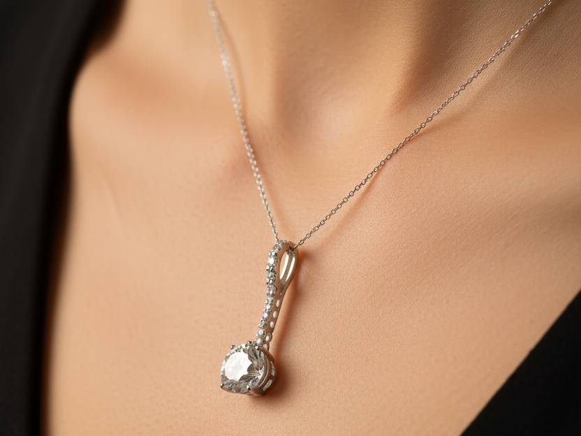 A White Cubic Zirconia Pendant