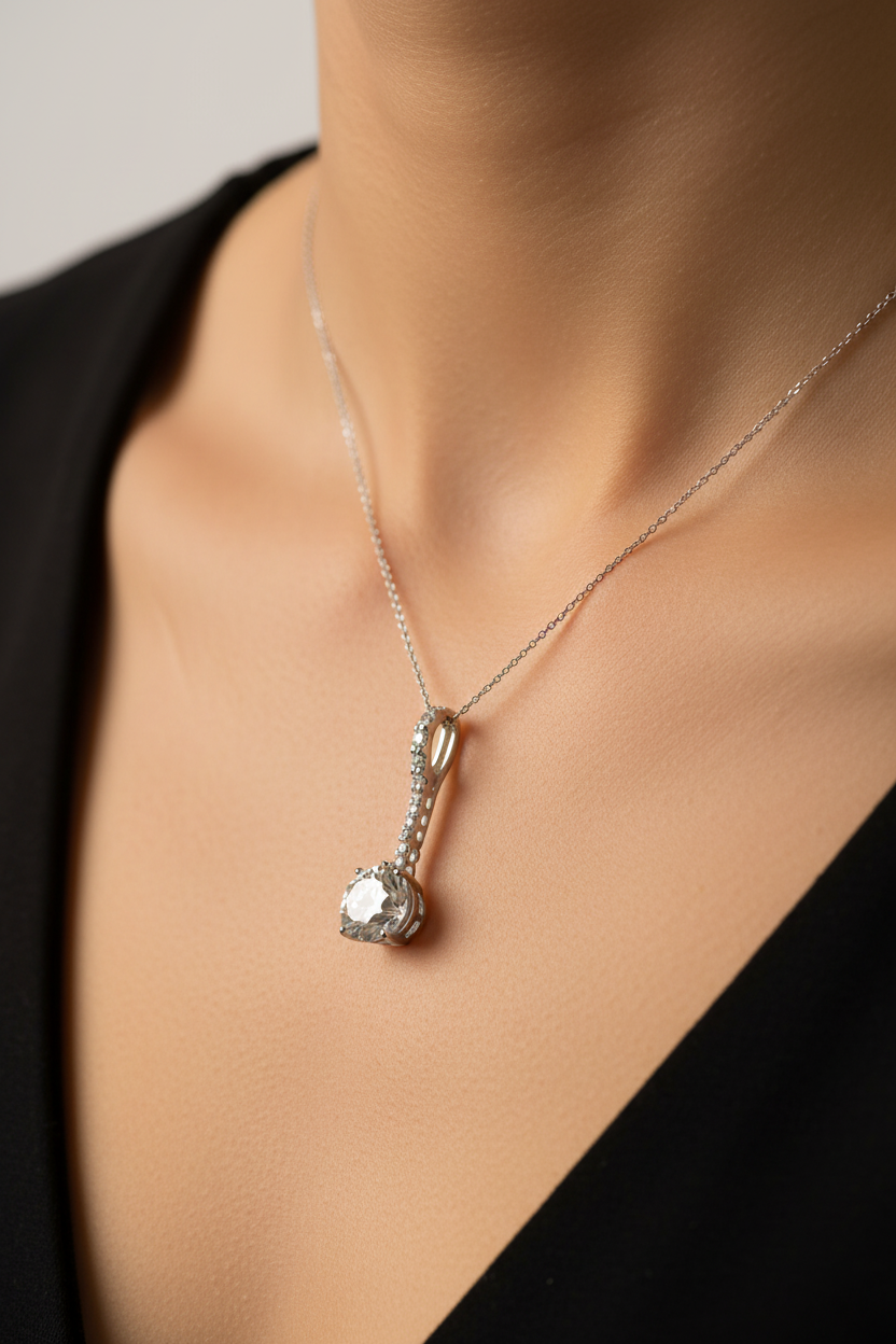 A White Cubic Zirconia Pendant