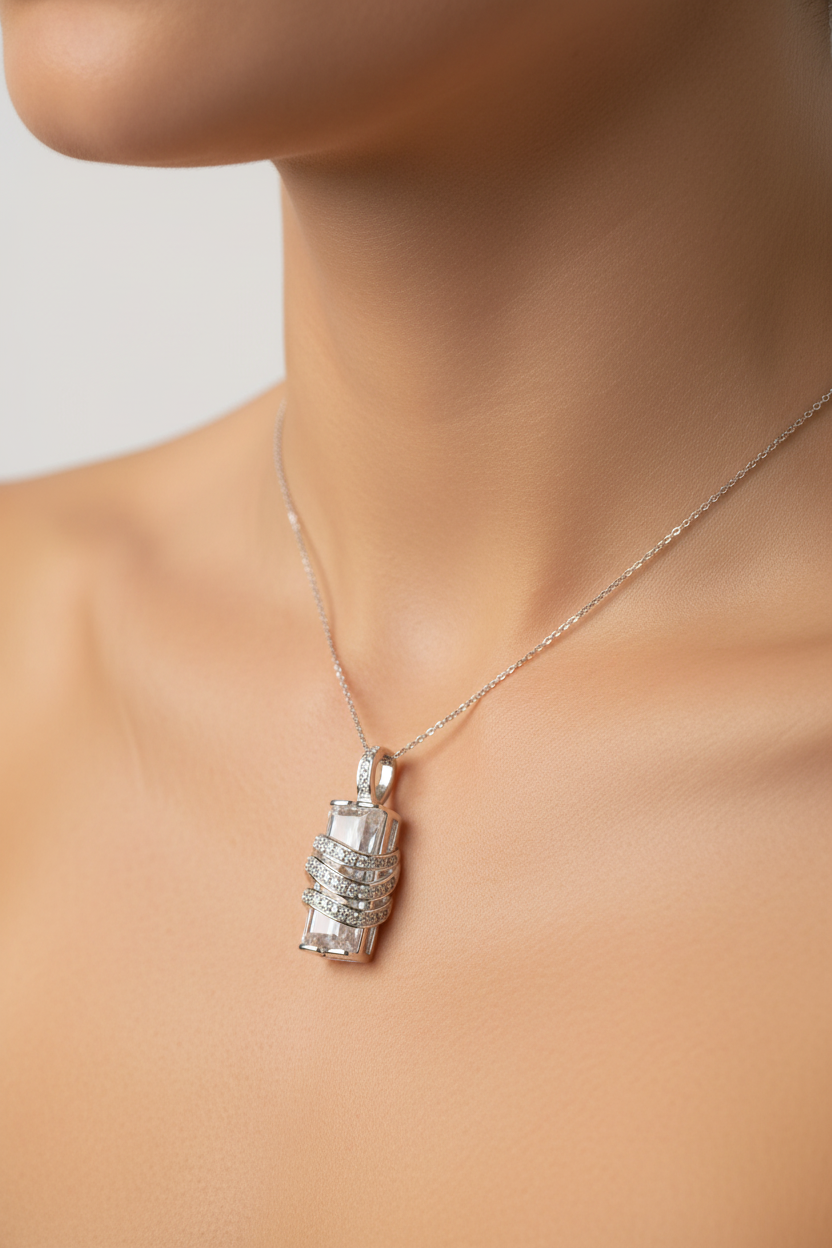 A White Cubic Zirconia Pendant