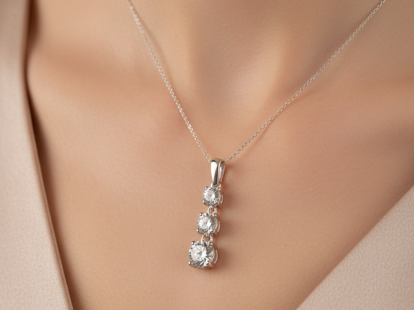 A White Cubic Zirconia Pendant
