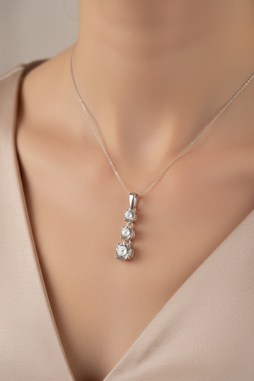 A White Cubic Zirconia Pendant
