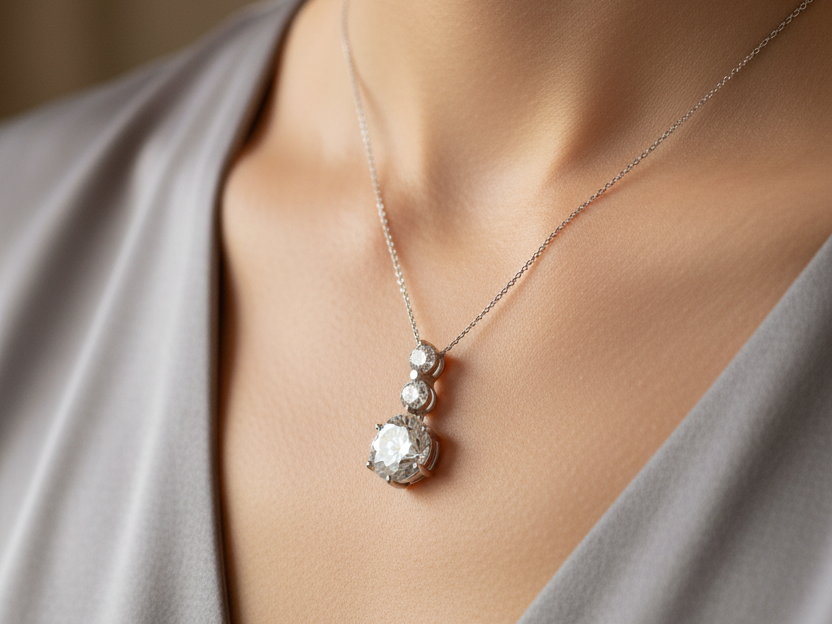A White Cubic Zirconia Pendant