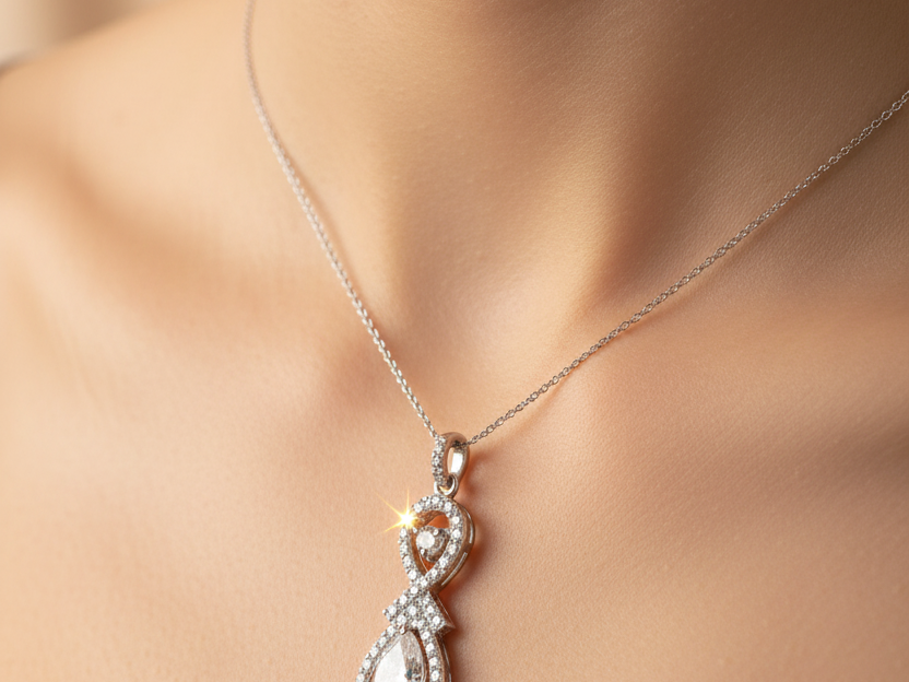 A White Cubic Zirconia Pendant