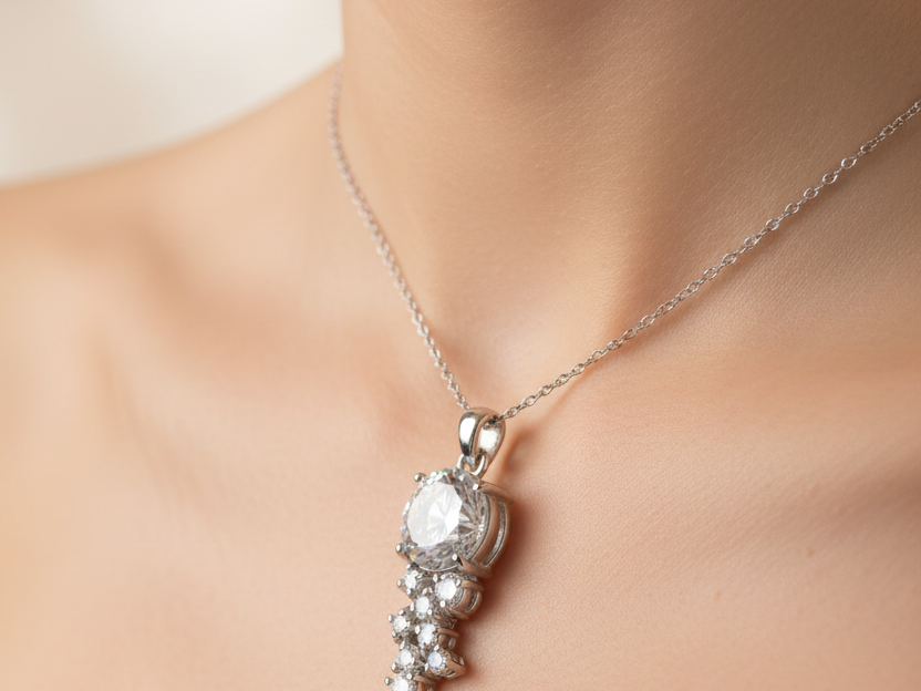 A White Cubic Zirconia Pendant
