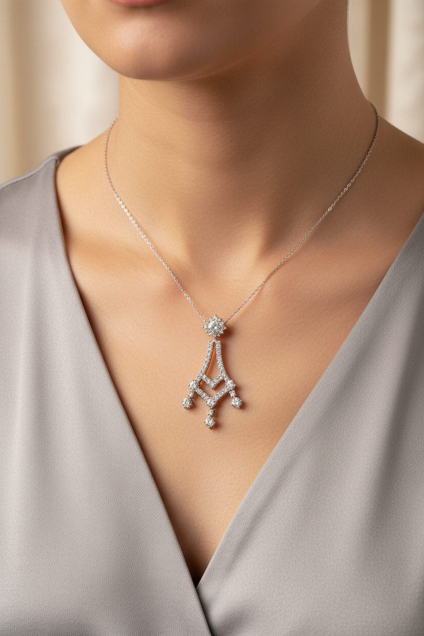 A White Cubic Zirconia Pendant