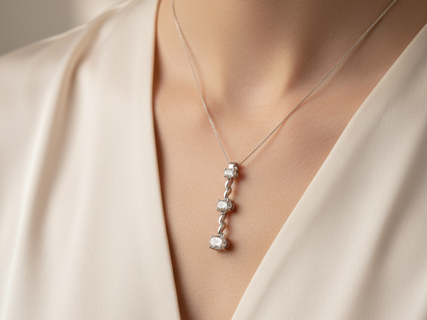 A White Cubic Zirconia Pendant